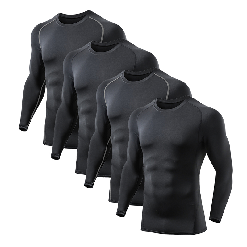 TELALEO 5 or 4 Pack Compression Shirts for Men Long Sleeve Athletic ...